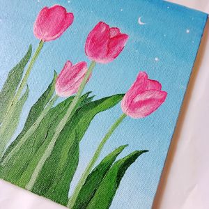 TULIP FLOWERS Acrylic Painting Canvas Board