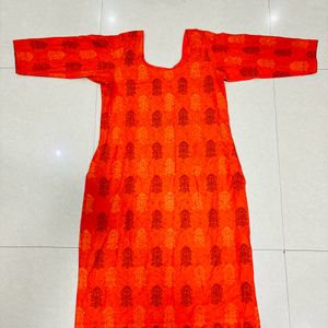 Cotton Orange Kurta