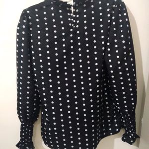 Black Polka Dot Top