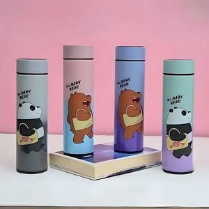 We Bare Bear LED Temperature Display Bottle