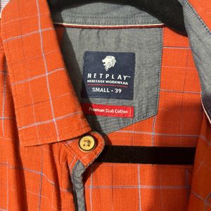 Orange Casual Shirt- Netplay