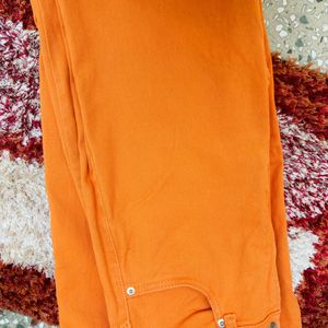 H&m Orange Wide Leg Jeans