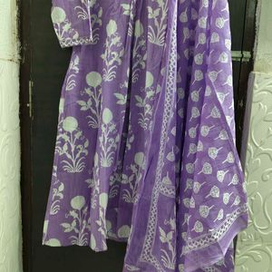 New Unused PureCotton Aline Kurti Plazzo Dupatta