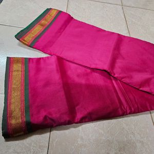 Rose Pink Saree With Paithani Border