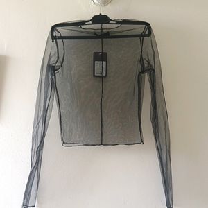 MYWISHBAG SHEER-MESH TOP