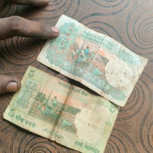 Pair Of Rare 5 Rupees Note Combo