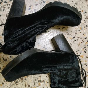 Black Velvet Boots