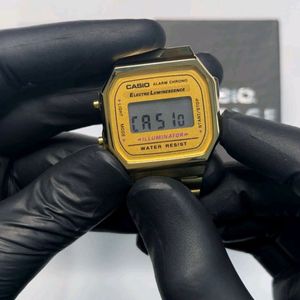 Casio Vintage LA680WG-1BDF Black Digital Dial Gold