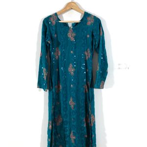 Sea Green Printed Kurta Set(Women’s)