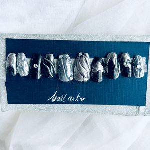 Y2K Silver Nails🩶