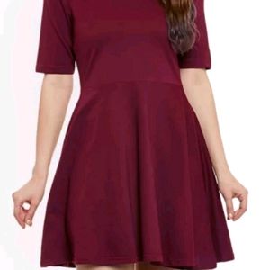 Marron Flared And Fit Dress