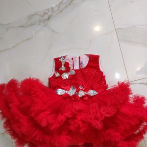 Cherry Red Frock For Baby ❤️