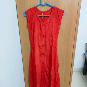 Red A-line Kurti