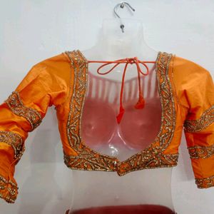 Orange Sequin Wedding Lehenga Choli