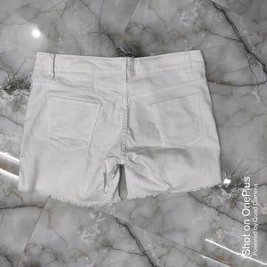 Branded White Shorts