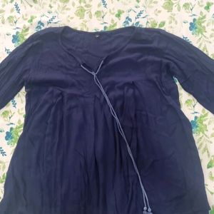 Navy Blue Summer Cotton Top Size L