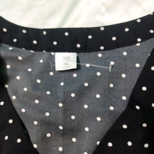 SSS Black Polka Dot Top