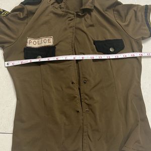 Olive Police Print Shirt / Jacket