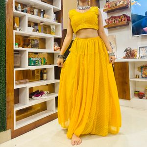 long skirt with blouse