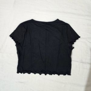 H&m Black Crop Tee