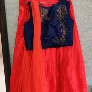 Carrot Red Lehenga