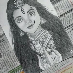 Pencil Shading Ma Durga Drawing