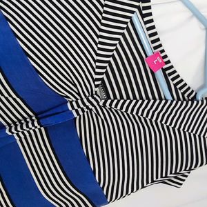 Blue Strips Women Tee