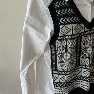 Korean Combined Shirt Sweater