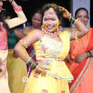 Yellow Lehenga And Blouse With Dupatta