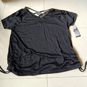 Oversized Black Drawstring Tshirt