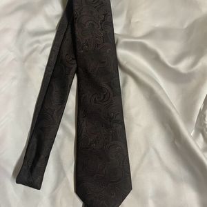 Brown Paisley Print Necktie