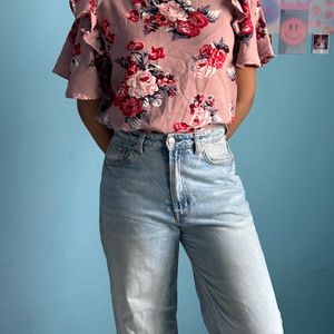 Cute Floral Print Top