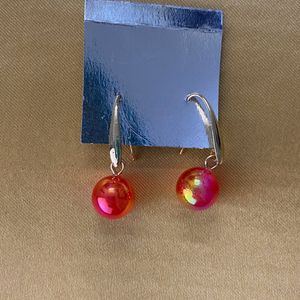 Red Pearl Shine Earrings