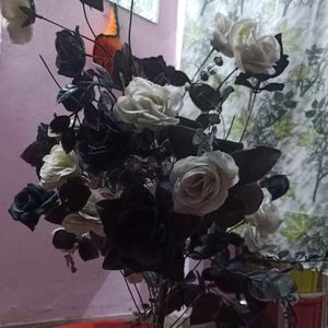 Today Offer Artificial Black And White Rose