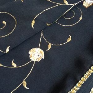 Black Floral Saree