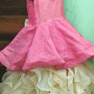 Beautiful Pink Net Gown For Girls W