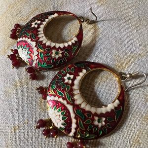 Set Of 2- Long Round Earrings