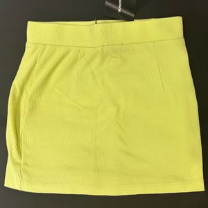 Bonkers Corner Lime Green Mini Skirt With Slit