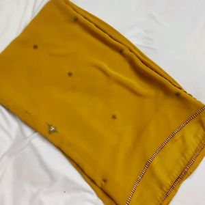 Yellow Thread Work Saree