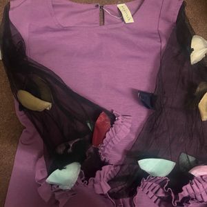 Purple Top With Beautiful Sleeves