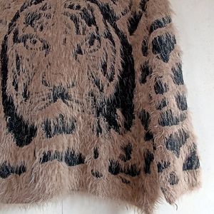 Leopard Print Angora Sweater