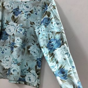 Montraje Blue Floral Print Top