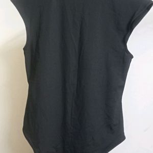 H&M Black Cap Sleeved Bodysuit/Top