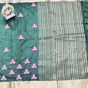 Organza Embroidery Work Saree