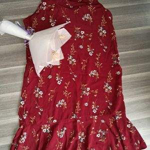 Summery Red Floral Dress