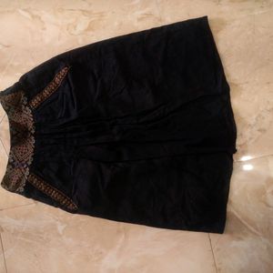 Embroidered Black Skirt