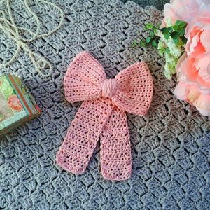 Crochet Bow Hair Clip 🎀