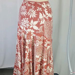 New Tropical Border Print Skirt