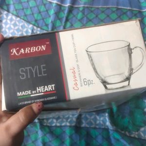 Karbon Casual 6 PCS Glass Tea Cup - 190ml