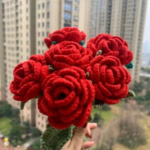 Set Of 6 Crochet Red Roses 🌹✨ With Freebie